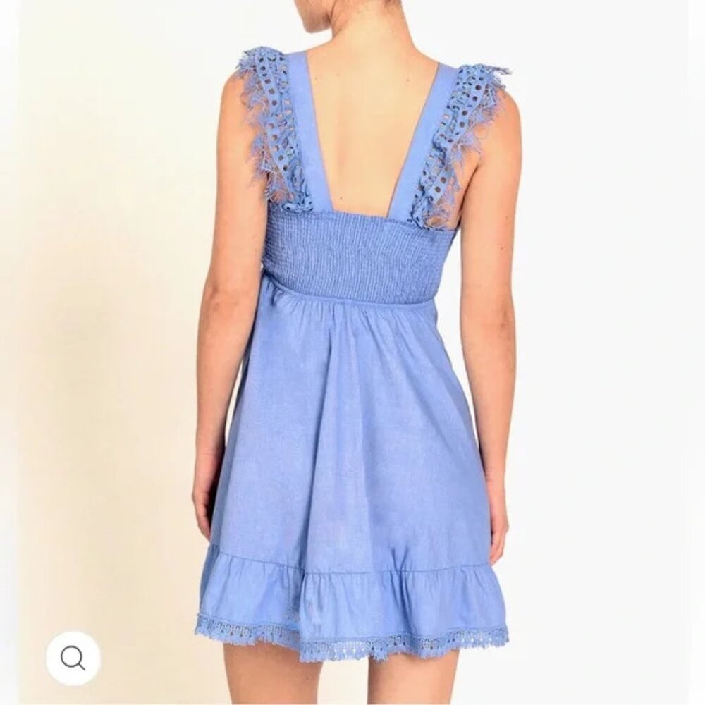 Peixoto Farrah Dress Jasmine Blue Colorway L Stunning Coastal Cottage Feminine